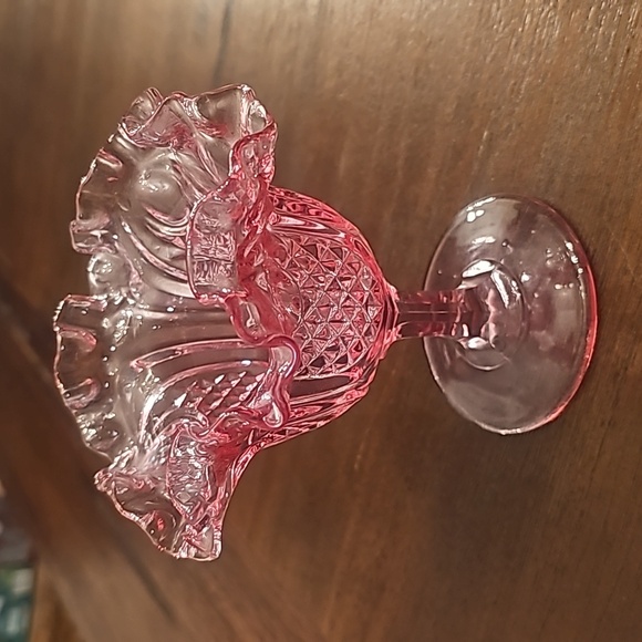 Fenton Other - Vintage Mid Century Fenton Colonial Pink Pineapple Ruffled Compote Dish